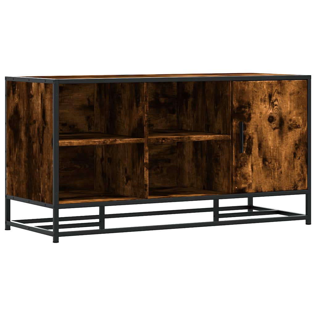 vidaXL Schuhbank Räuchereiche 100x40x53,5 cm Holzwerkstoff und Metall