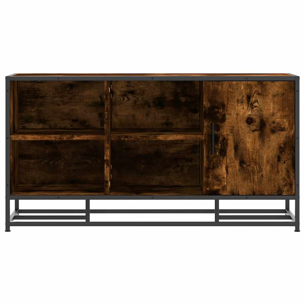 vidaXL Schuhbank Räuchereiche 100x40x53,5 cm Holzwerkstoff und Metall