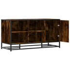 vidaXL Schuhbank Räuchereiche 100x40x53,5 cm Holzwerkstoff und Metall