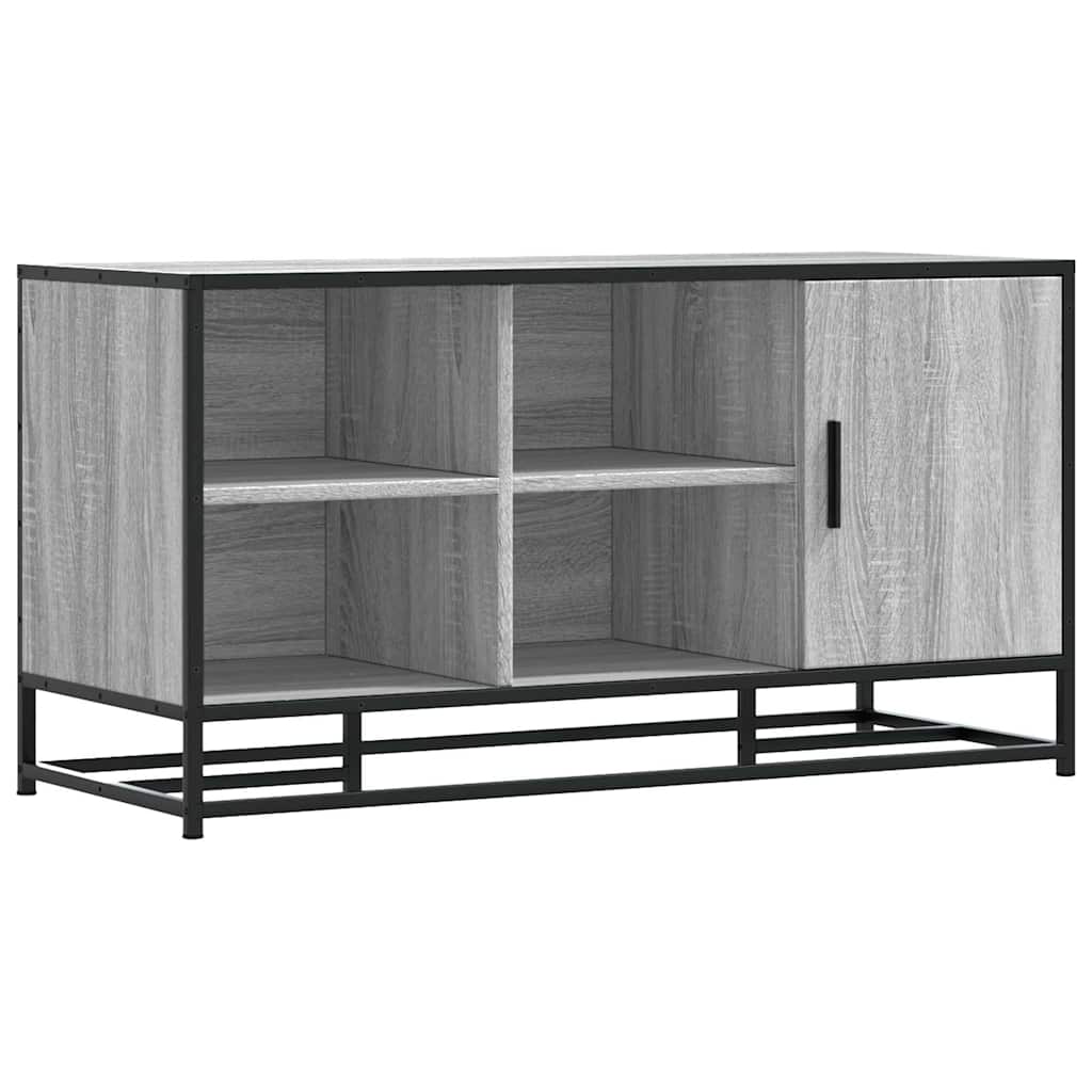 vidaXL Schuhbank Grau Sonoma 100x40x53,5 cm Holzwerkstoff und Metall