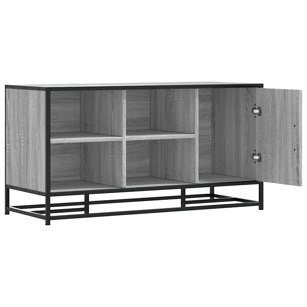 vidaXL Schuhbank Grau Sonoma 100x40x53,5 cm Holzwerkstoff und Metall