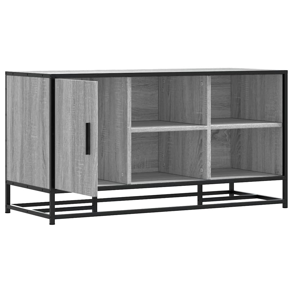 vidaXL Schuhbank Grau Sonoma 100x40x53,5 cm Holzwerkstoff und Metall