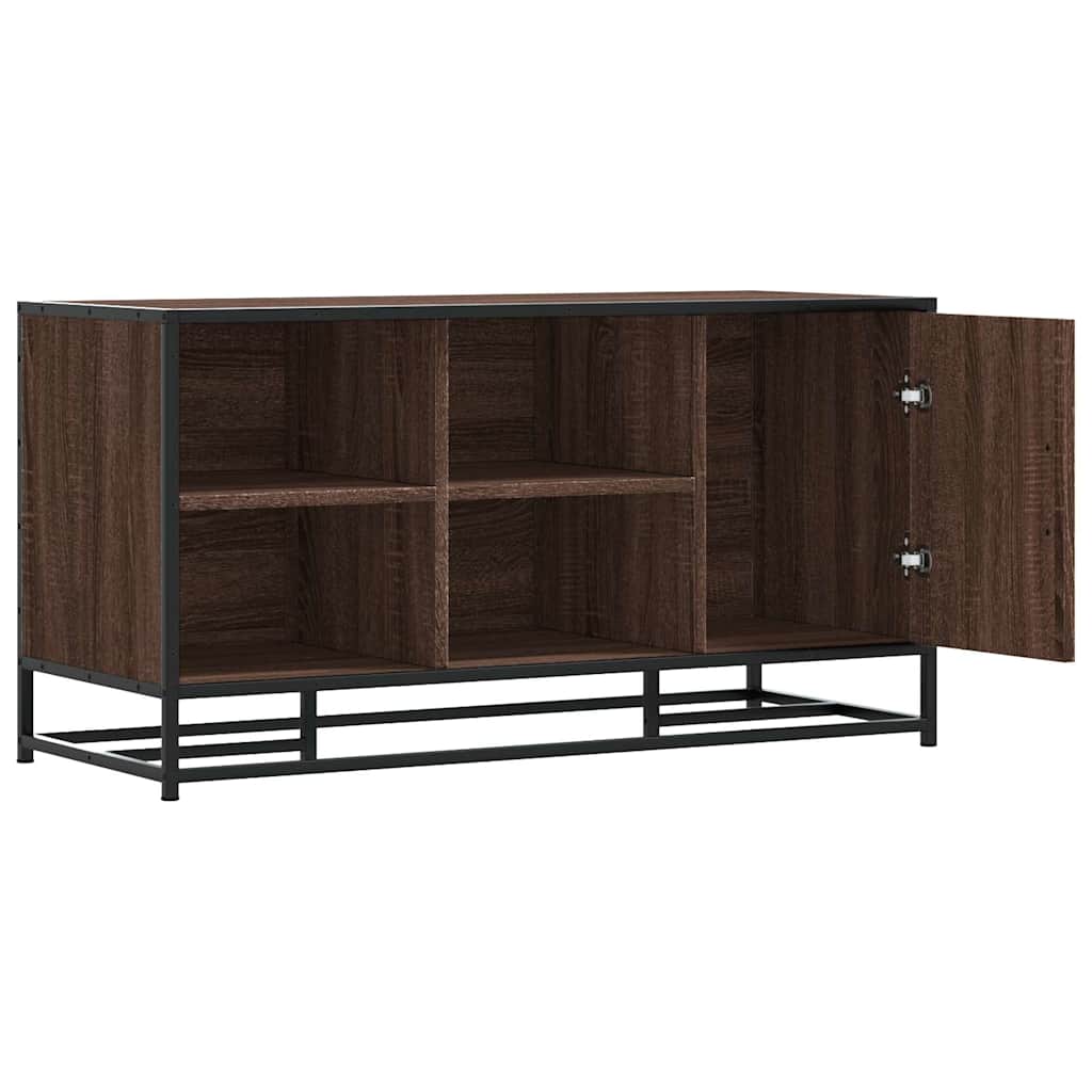 vidaXL Schuhbank Braun Eichen-Optik 100x40x53,5cm Holzwerkstoff Metall
