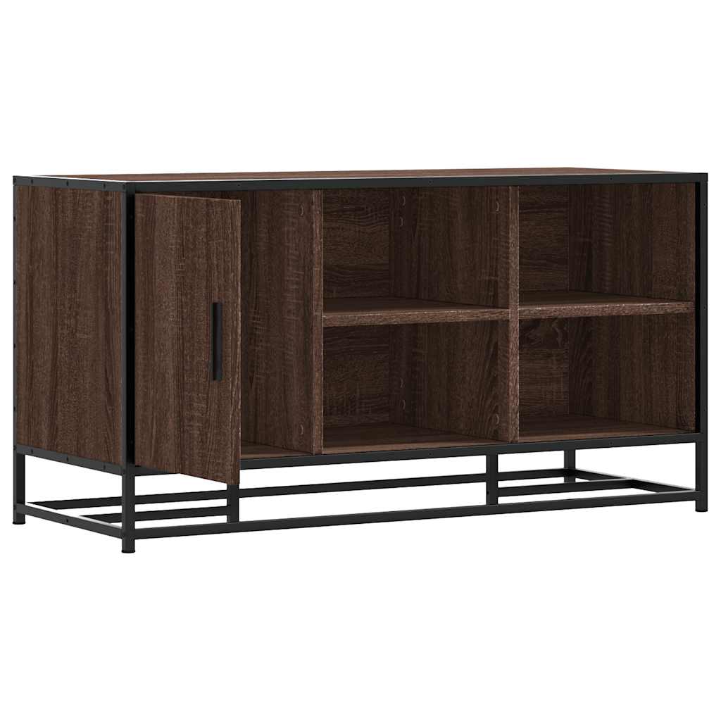 vidaXL Schuhbank Braun Eichen-Optik 100x40x53,5cm Holzwerkstoff Metall
