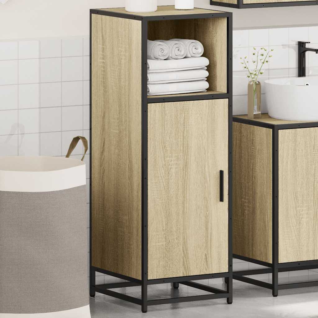 vidaXL Badezimmerschrank Sonoma-Eiche 35x37,5x100 cm Holzwerkstoff