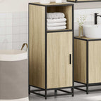 vidaXL Badezimmerschrank Sonoma-Eiche 35x37,5x100 cm Holzwerkstoff