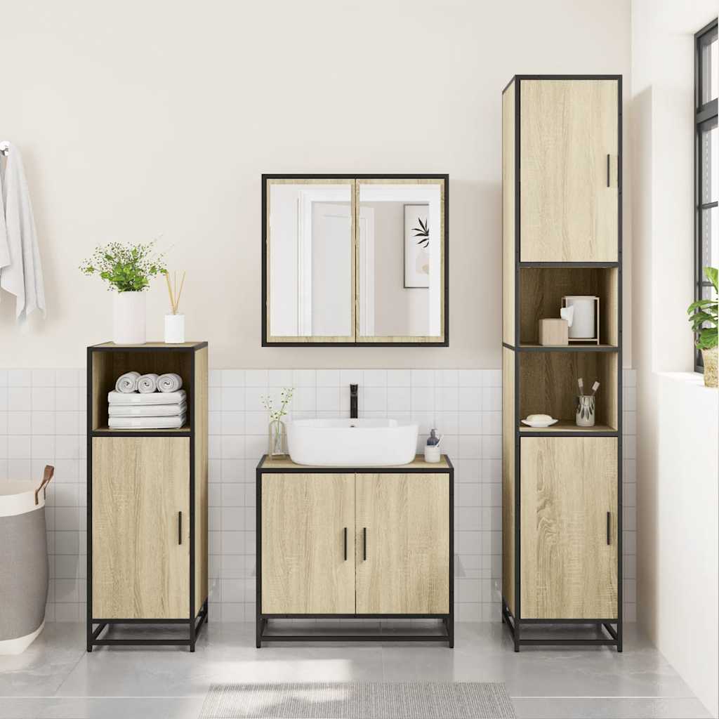 vidaXL Badezimmer-Spiegelschrank Sonoma-Eiche 65 x 20 x 60 cm Holzwerkstoff