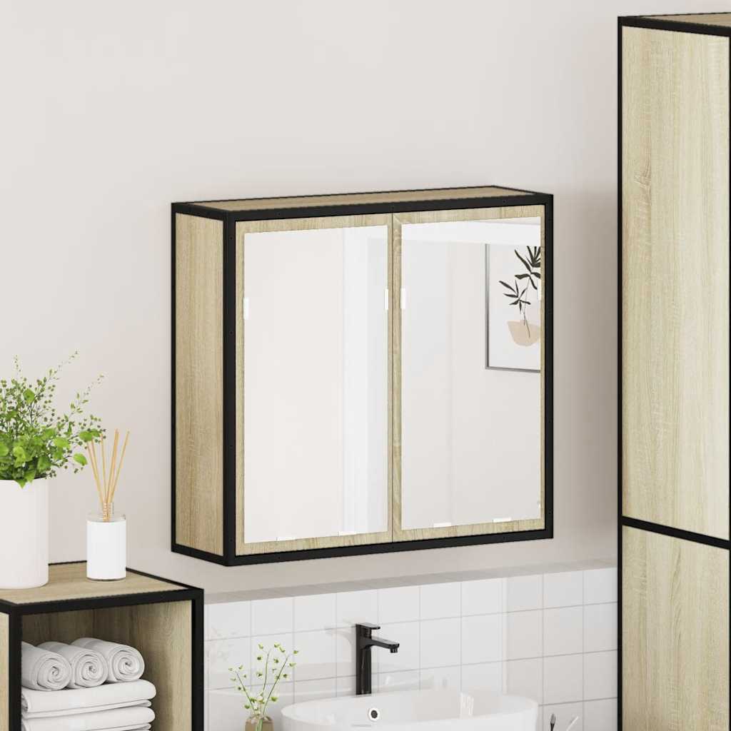 vidaXL Badezimmer-Spiegelschrank Sonoma-Eiche 65 x 20 x 60 cm Holzwerkstoff