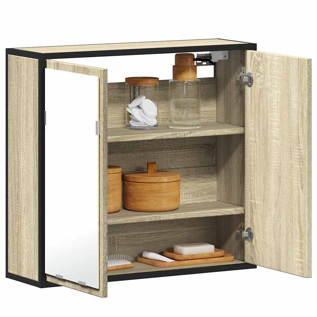 vidaXL Badezimmer-Spiegelschrank Sonoma-Eiche 65 x 20 x 60 cm Holzwerkstoff