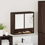 vidaXL Bad-Spiegelschrank Braun Eichen-Optik 65x20x60 cm Holzwerkstoff