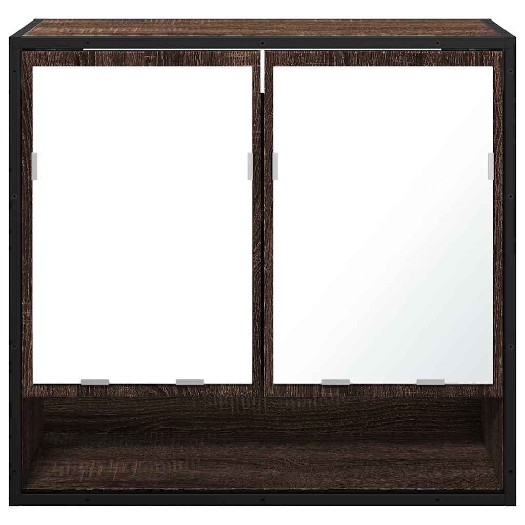 vidaXL Bad-Spiegelschrank Braun Eichen-Optik 65x20x60 cm Holzwerkstoff
