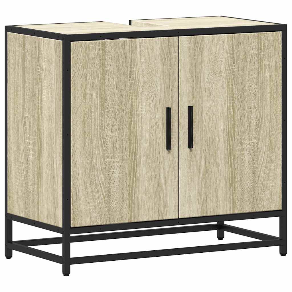 vidaXL Badezimmer-Waschbeckenschrank Sonoma-Eiche 65 x 33 x 60 cm Holzwerkstoff