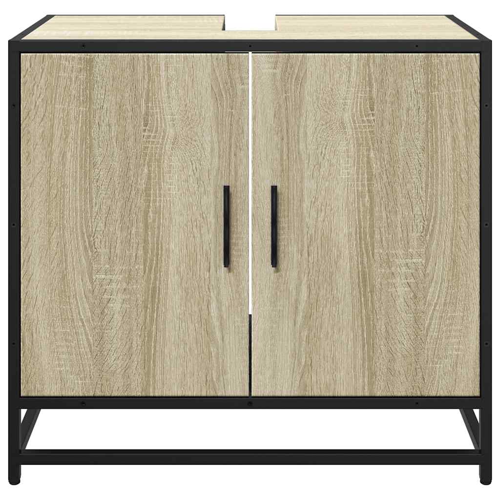 vidaXL Badezimmer-Waschbeckenschrank Sonoma-Eiche 65 x 33 x 60 cm Holzwerkstoff