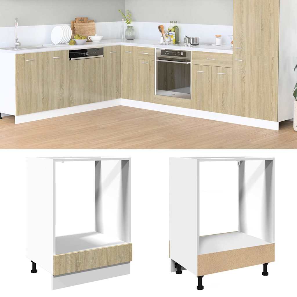 vidaXL Herdumbauschrank Sonoma-Eiche 60x46x81,5 cm Holzwerkstoff
