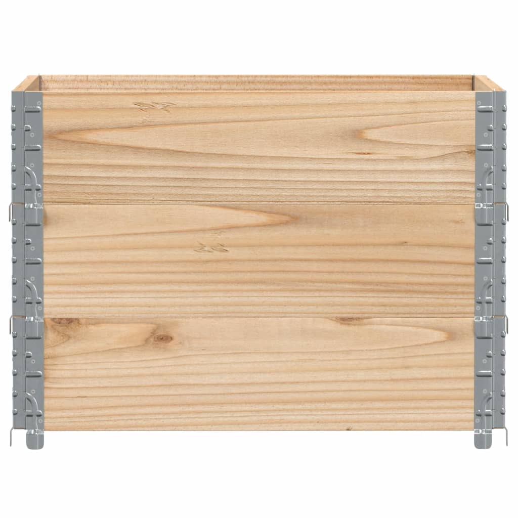 vidaXL Paletten-Aufsatzrahmen 3 Stk. 80x60 cm Massivholz Kiefer