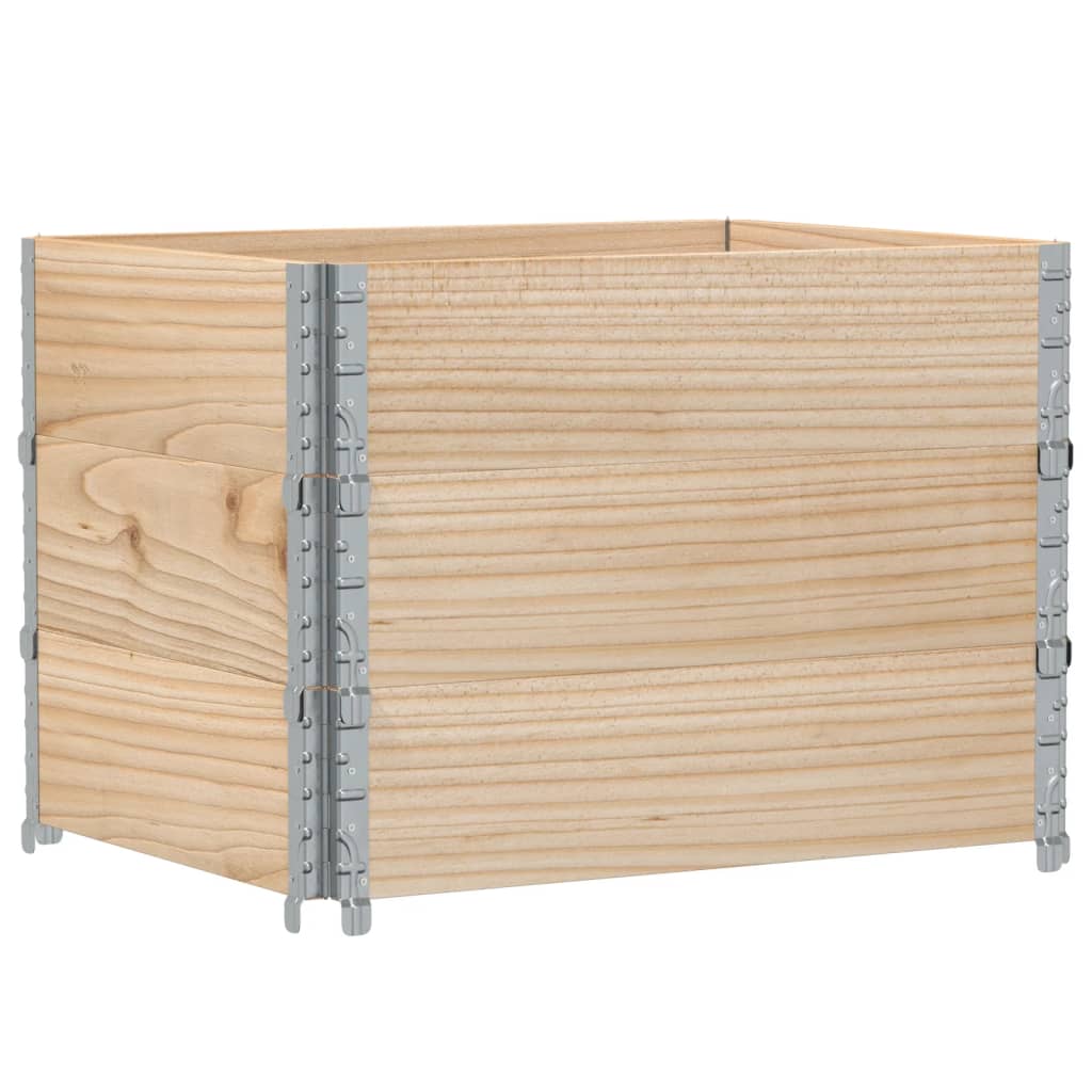 vidaXL Paletten-Aufsatzrahmen 3 Stk. 80x60 cm Massivholz Kiefer