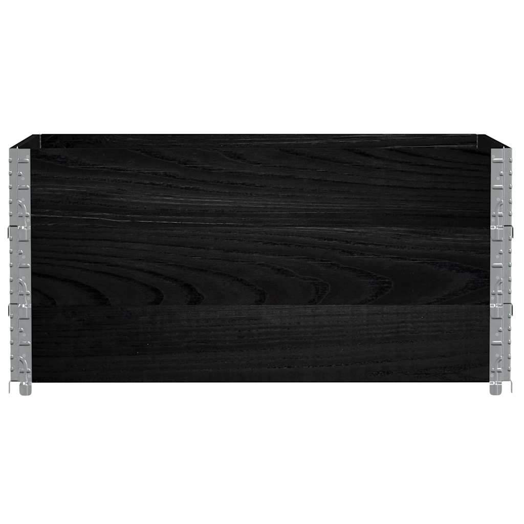 vidaXL Paletten-Aufsatzrahmen 3 Stk. Schwarz 120x180 Massivholz Kiefer