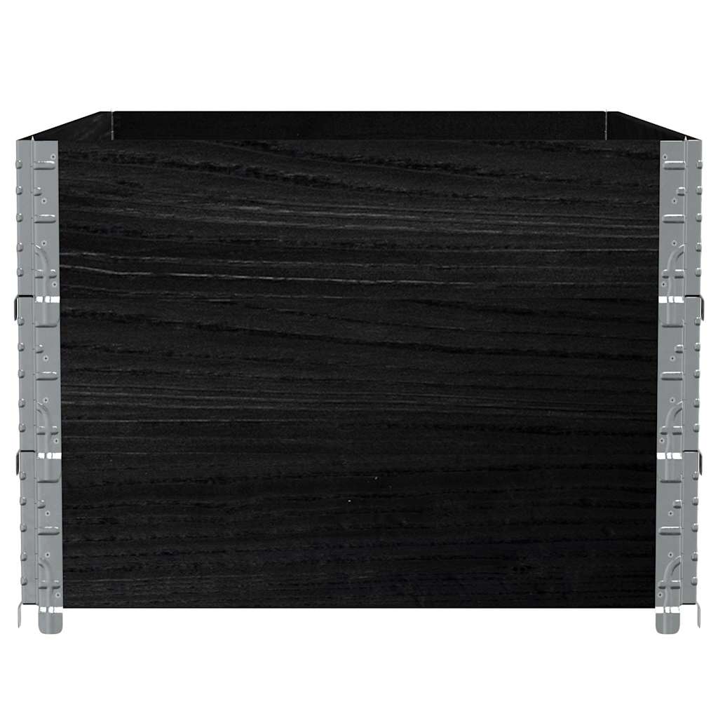 vidaXL Paletten-Aufsatzrahmen 3 Stk. Schwarz 120x180 Massivholz Kiefer