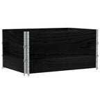 vidaXL Paletten-Aufsatzrahmen 3 Stk. Schwarz 120x180 Massivholz Kiefer