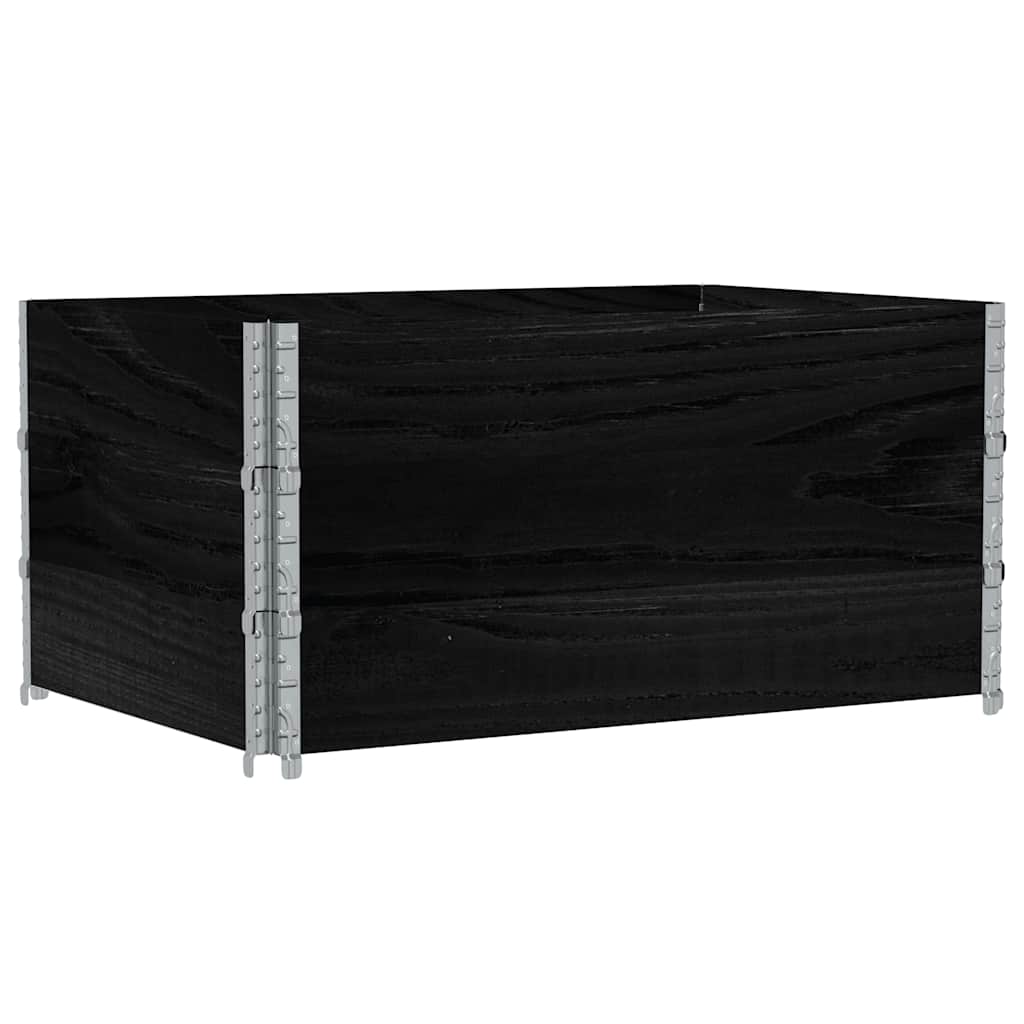 vidaXL Paletten-Aufsatzrahmen 3 Stk. Schwarz 120x180 Massivholz Kiefer
