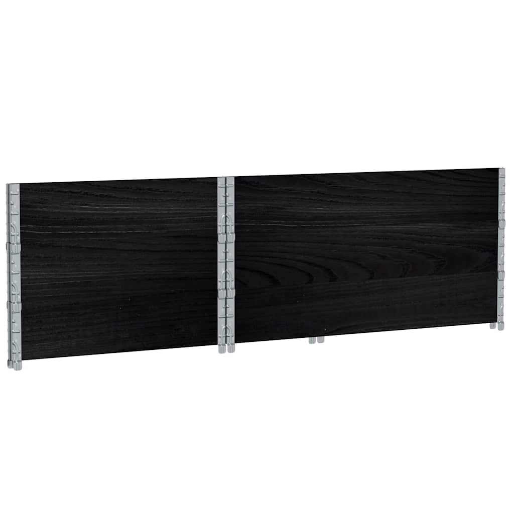 vidaXL Paletten-Aufsatzrahmen 3 Stk. Schwarz 120x180 Massivholz Kiefer