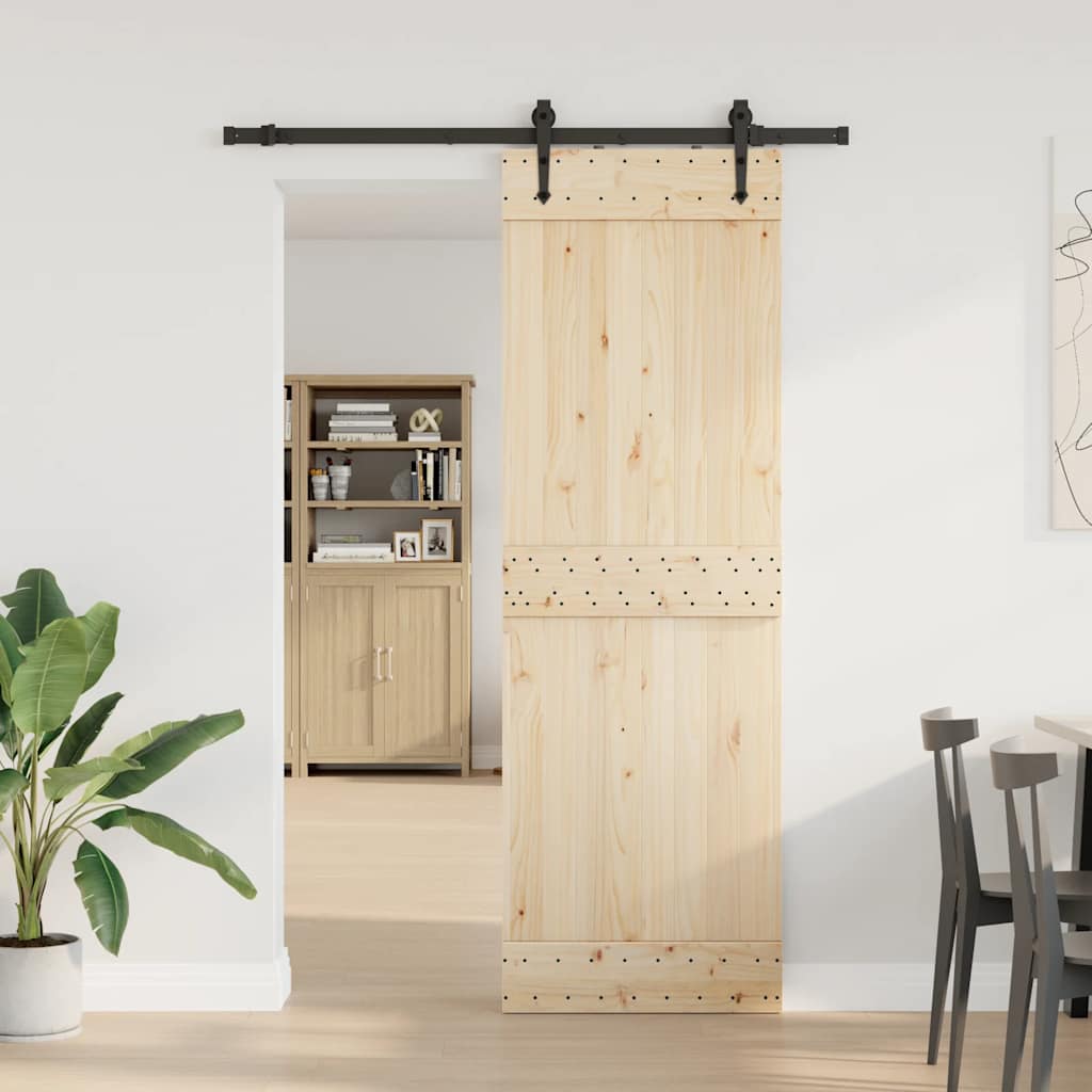 vidaXL Schiebetürbeschlag-Set 152,5 cm Stahl Schwarz