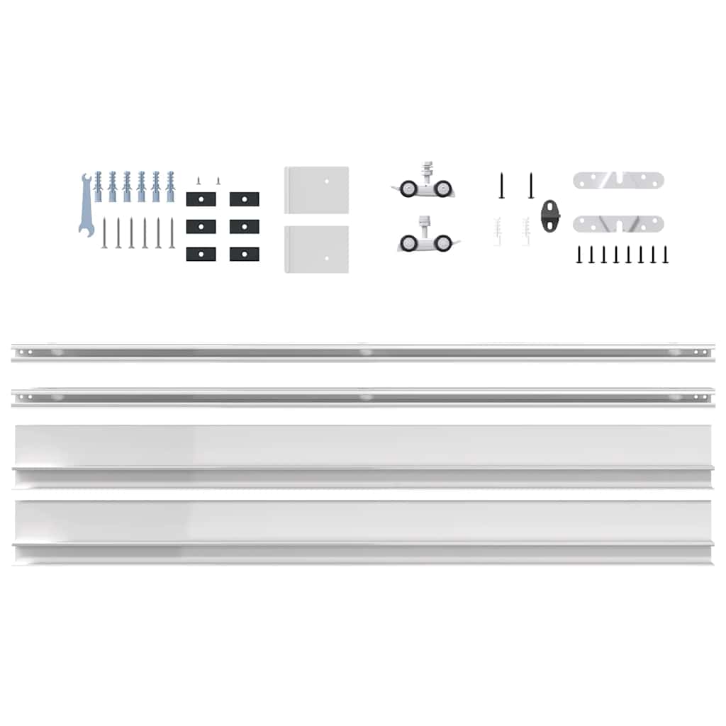 vidaXL Schiebetürbeschlag-Set 183 cm Aluminiumlegierung Silbern