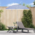 vidaXL Sonnenschirm Blau und Weiß 161 x 161 x 193 cm Polyester