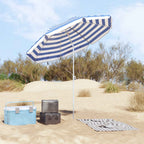 vidaXL Sonnenschirm Blau und Weiß 161 x 161 x 193 cm Polyester