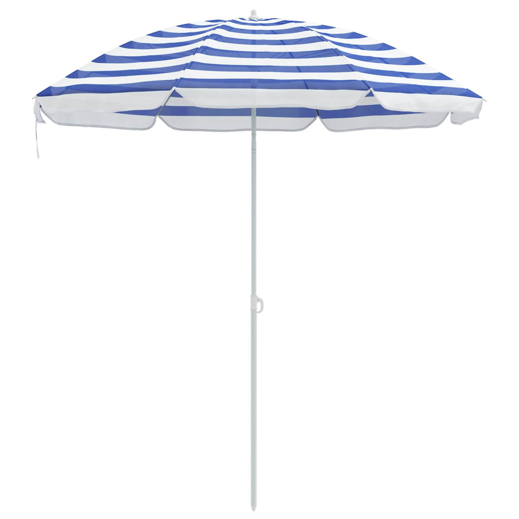 vidaXL Sonnenschirm Blau und Weiß 161 x 161 x 193 cm Polyester