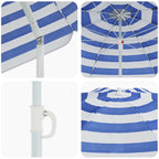 vidaXL Strandparasol Blau und Weiß 206 x 206 x 212 cm