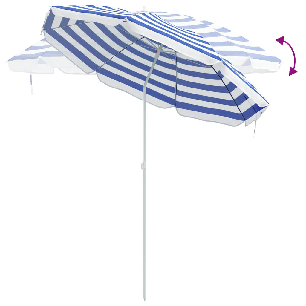 vidaXL Strandparasol Blau und Weiß 206 x 206 x 212 cm