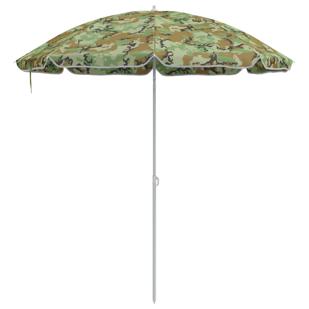vidaXL Strandparasol Tarnung 206 x 206 x 212 cm Polyester und Metall