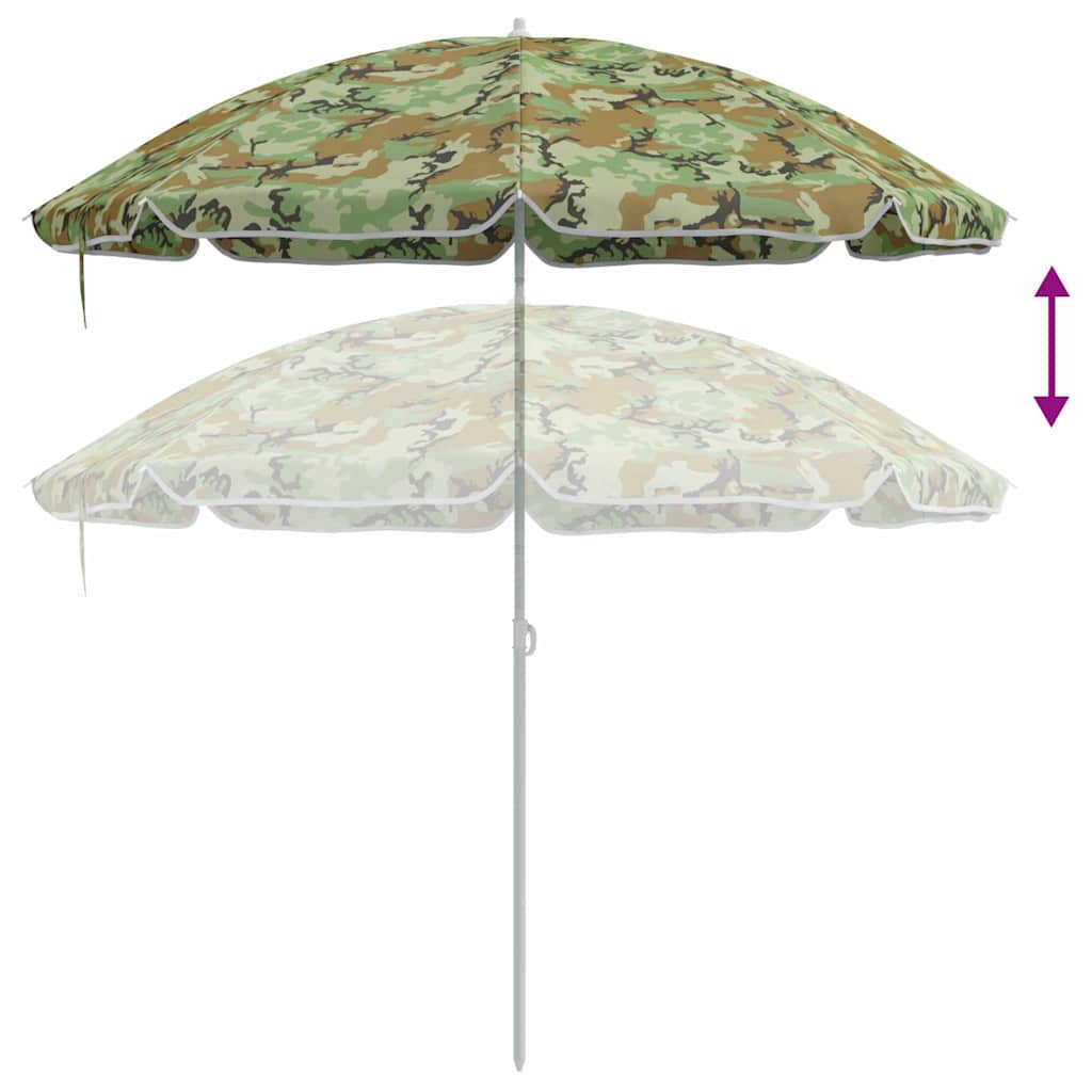 vidaXL Strandparasol Tarnung 206 x 206 x 212 cm Polyester und Metall