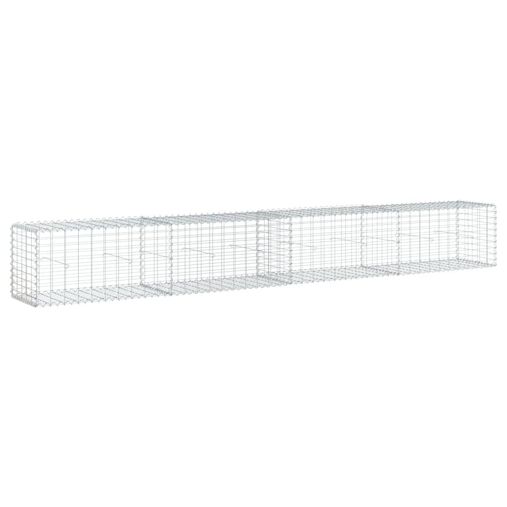 vidaXL Gabionenkorb mit Deckel 400x50x50 cm Verzinktes Eisen