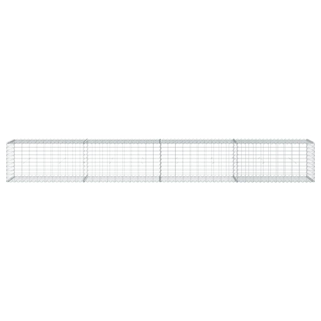 vidaXL Gabionenkorb mit Deckel 400x50x50 cm Verzinktes Eisen