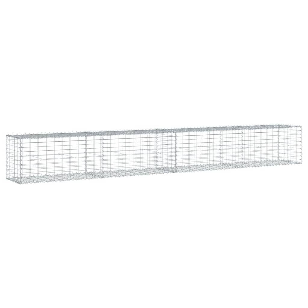 vidaXL Gabionenkorb mit Deckel 400x50x50 cm Verzinktes Eisen