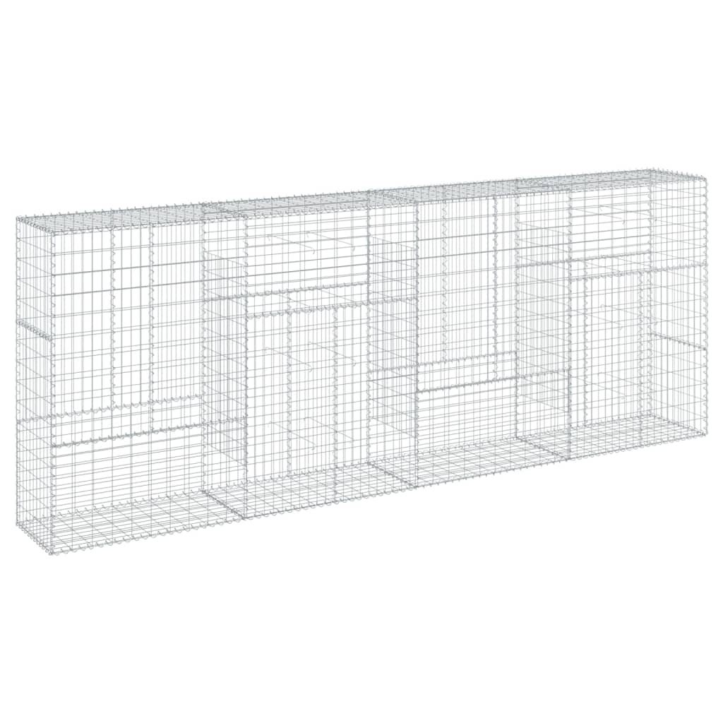 vidaXL Gabionen mit Deckel 400x50x150 cm Verzinktes Eisen