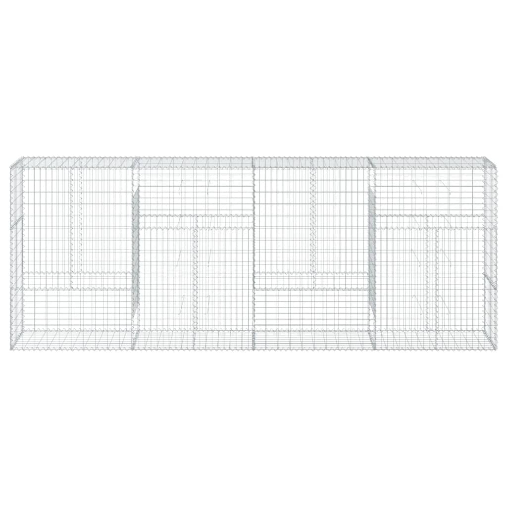 vidaXL Gabionen mit Deckel 400x50x150 cm Verzinktes Eisen