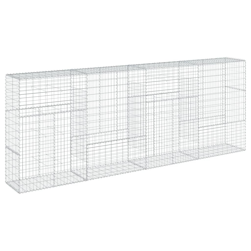 vidaXL Gabionen mit Deckel 400x50x150 cm Verzinktes Eisen