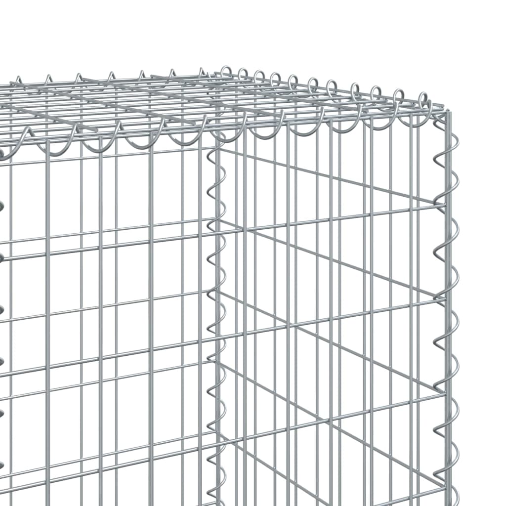 vidaXL Gabionen mit Deckel 400x50x150 cm Verzinktes Eisen