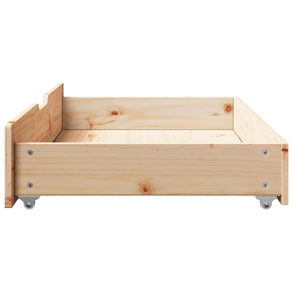 vidaXL Bettschubladen mit Rollen 2 Stk. 95x55x17 cm Massivholz Kiefer