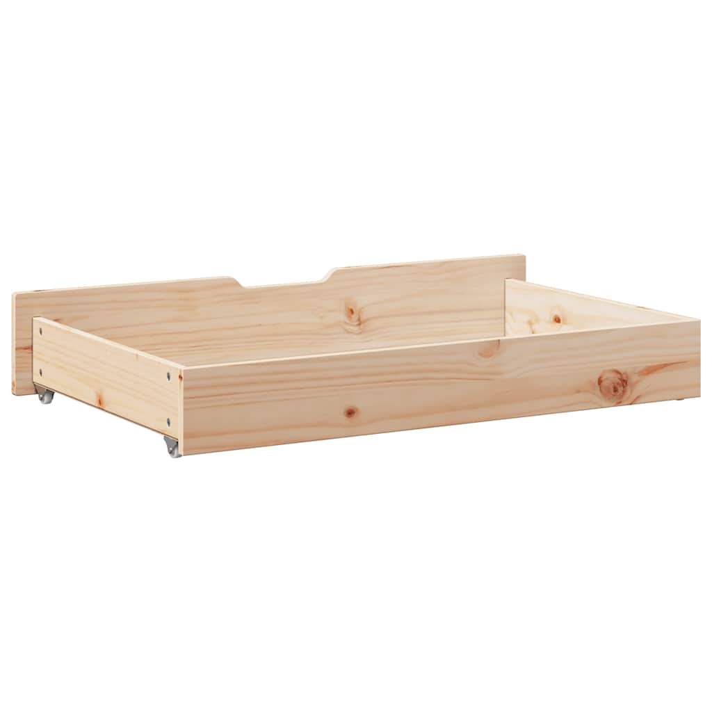 vidaXL Bettschubladen mit Rollen 2 Stk. 95x55x17 cm Massivholz Kiefer