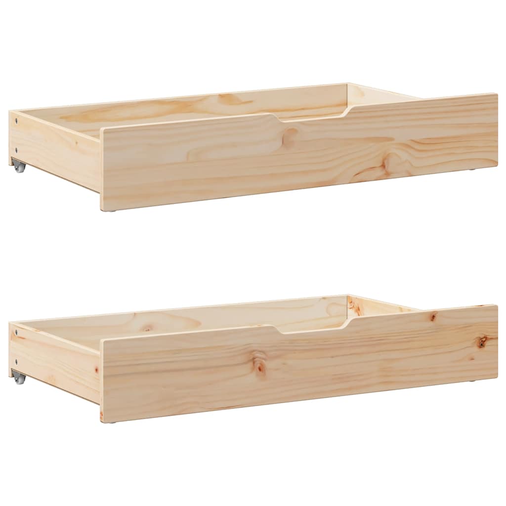vidaXL Bettschubladen mit Rollen 2 Stk. 95x55x17 cm Massivholz Kiefer
