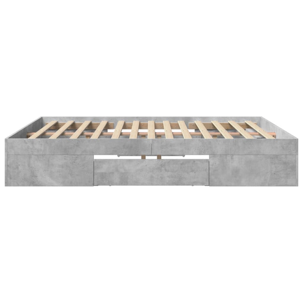 vidaXL Bettgestell Betongrau 200x200 cm Holzwerkstoff