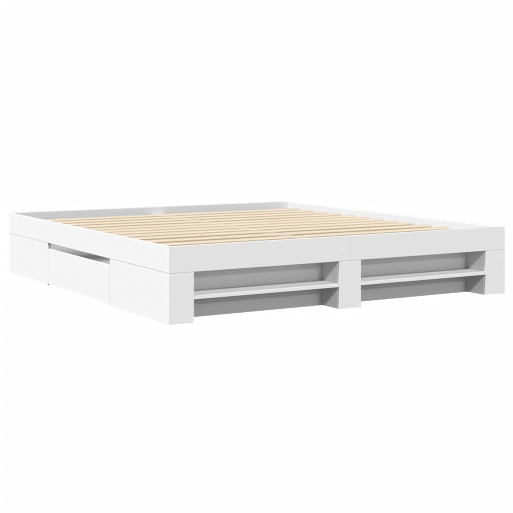 vidaXL Bettgestell ohne Matratze Weiß 180x200 cm Holzwerkstoff