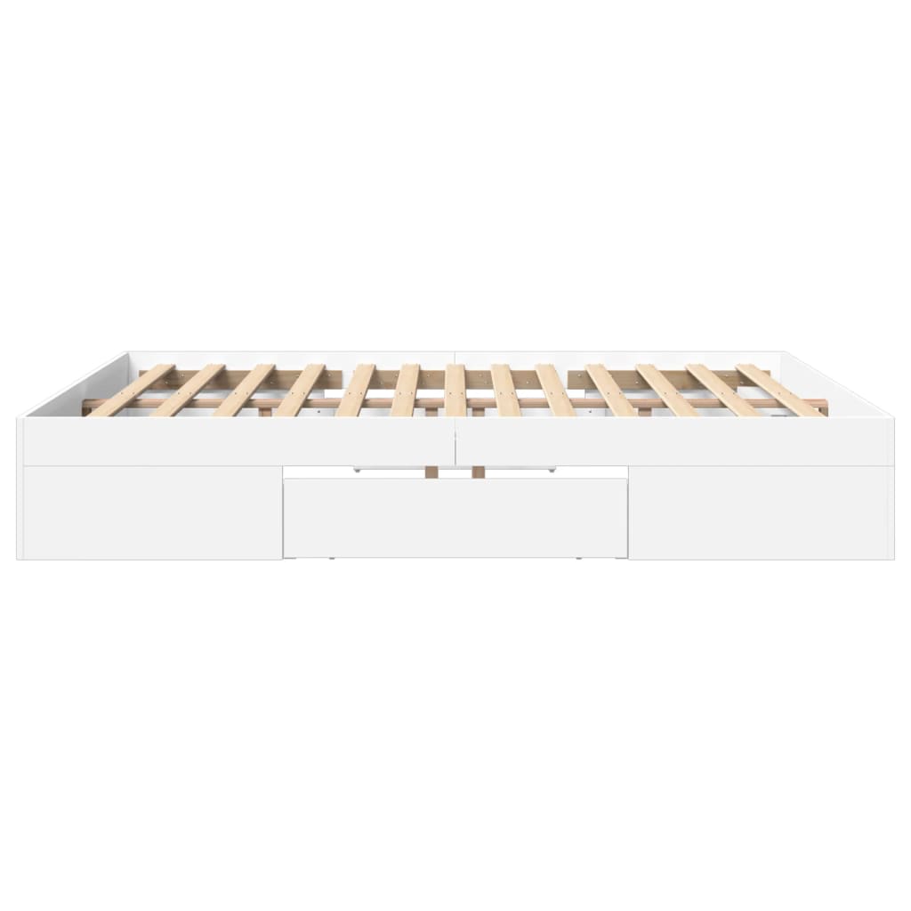 vidaXL Bettgestell ohne Matratze Weiß 180x200 cm Holzwerkstoff