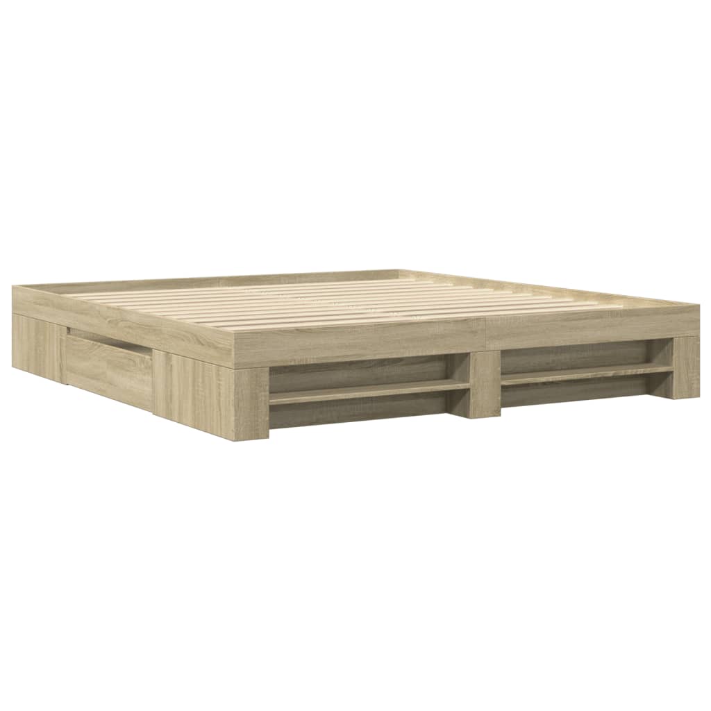 vidaXL Bettgestell ohne Matratze Sonoma-Eiche 180x200 cm Holzwerkstoff