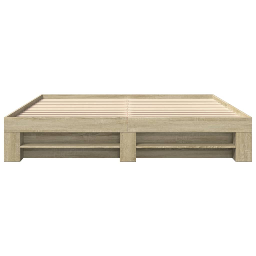vidaXL Bettgestell ohne Matratze Sonoma-Eiche 180x200 cm Holzwerkstoff