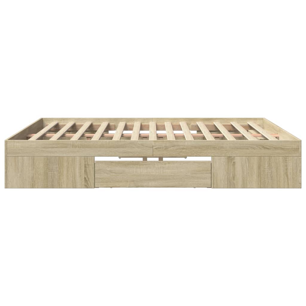 vidaXL Bettgestell ohne Matratze Sonoma-Eiche 180x200 cm Holzwerkstoff